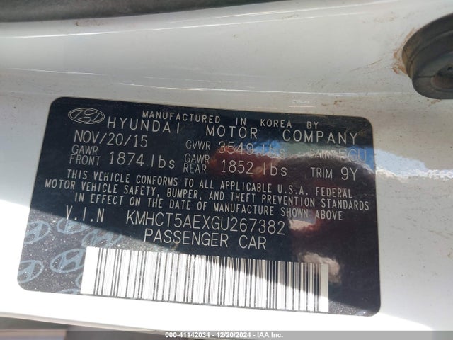 Hyundai ACCENT SE 2016 KMHCT5AEXGU267382 Image 9