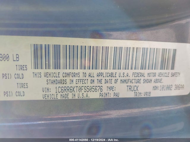 RAM 1500 Express 2015 1C6RR6KT0FS505676 Image 9