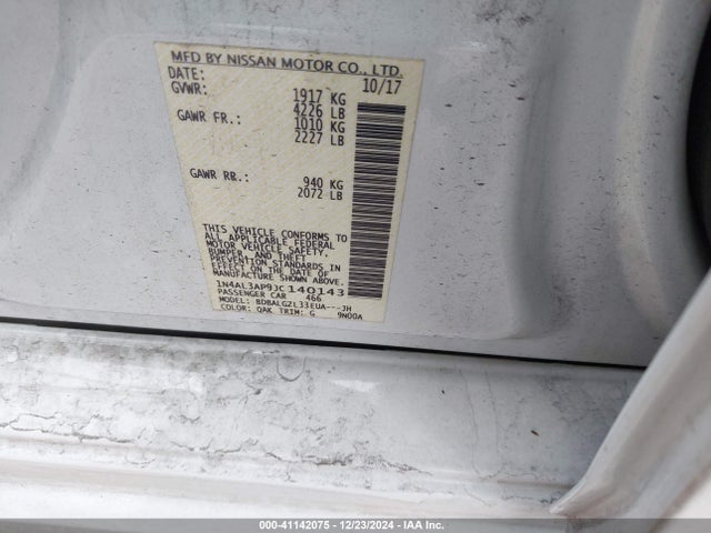 Nissan Altima 2.5 S 2018 1N4AL3AP9JC140143 Image 9