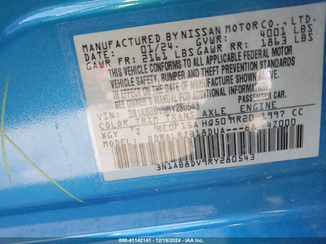 Nissan Sentra Sr Xtronic Cvt 2024 3N1AB8DV9RY280543 Image 9