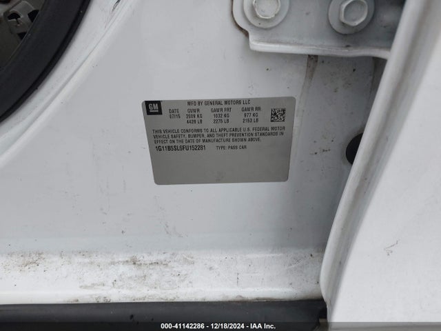 Chevrolet MALIBU LS 2015 1G11B5SL6FU152281 Image 9