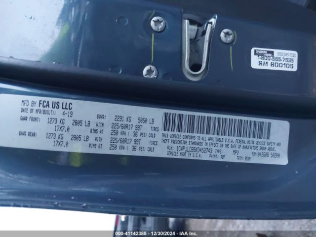 1C4PJLCB5KD452743 Jeep Cherokee Latitude Fwd