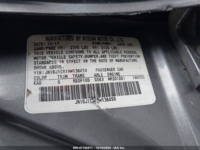 JN1BJ1CR1HW136459 Nissan Rogue Sport Sv