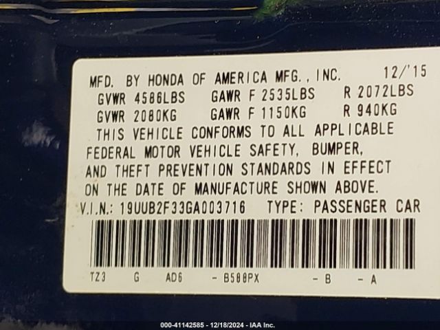 19UUB2F33GA003716 Acura Tlx V6