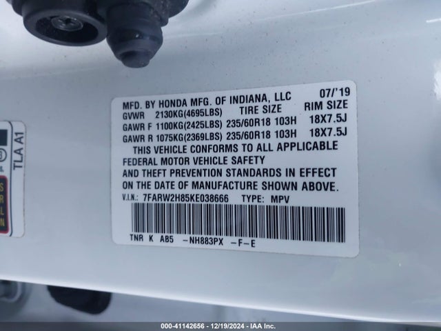 Honda Cr-v Ex-l 2019 7FARW2H85KE038666 Image 9