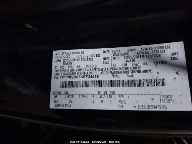 1FT7W2B67KEF34516 Ford F-250 Xlt