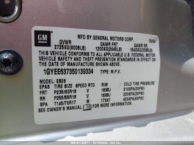 2005 CADILLAC SRX 1GYEE637350139334 Photo 8