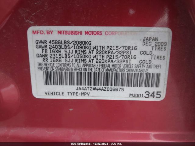 2010 MITSUBISHI OUTLANDER JA4AT2AW4AZ006675 Photo 8