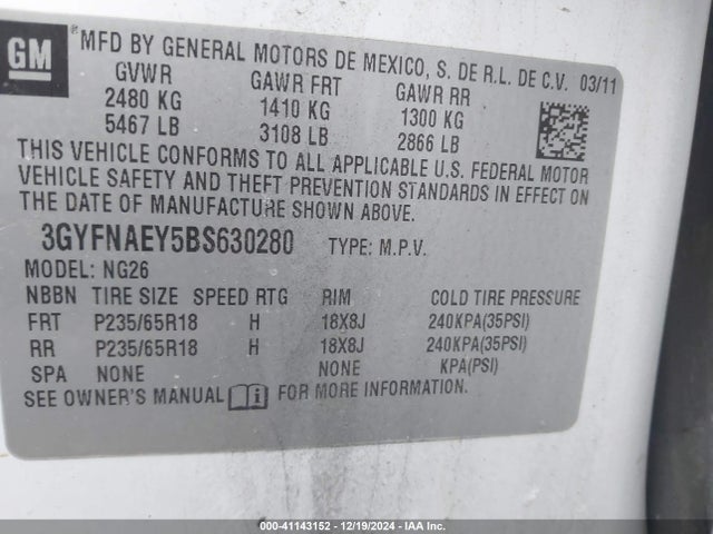 2011 CADILLAC SRX 3GYFNAEY5BS630280 Photo 8