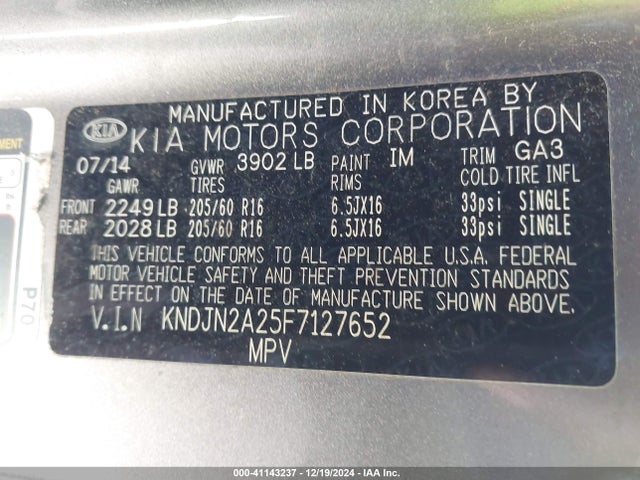 KIA Soul 2015 KNDJN2A25F7127652 Image 9