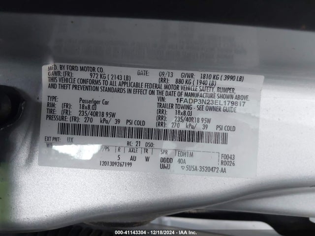 Ford Focus Titanium 2014 1FADP3N23EL179817 Image 9