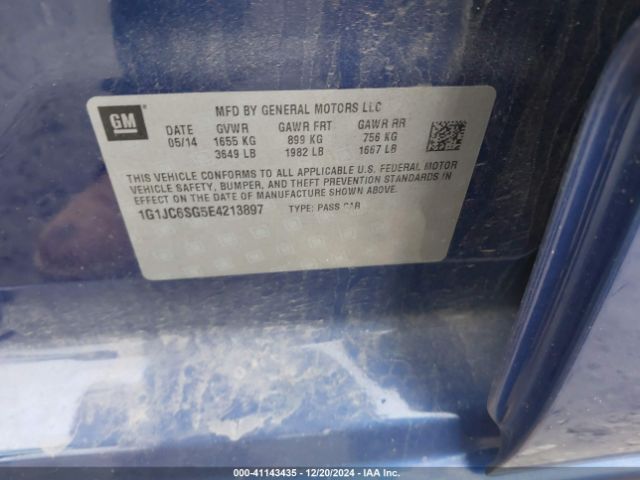 1G1JC6SG5E4213897 Chevrolet Sonic Lt Auto