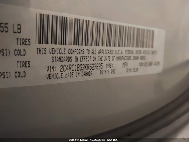 Chrysler Pacifica Touring L 2019 2C4RC1BG3KR527635 Image 9