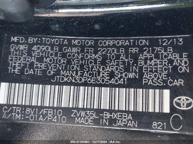 JTDKN3DP6E3054041 Toyota PRIUS PLUG-IN
