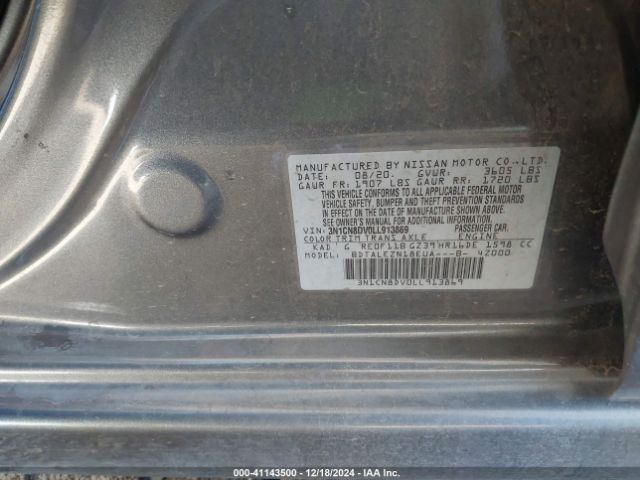 3N1CN8DV0LL913869 Nissan Versa S Xtronic Cvt