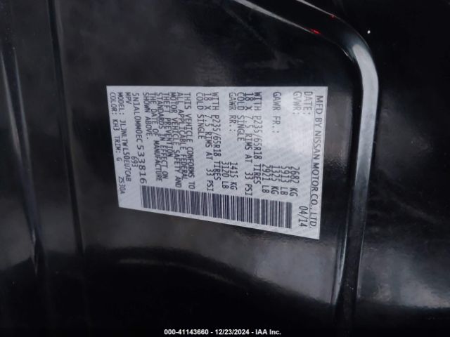 5N1AL0MM0EC533816 Infiniti QX60