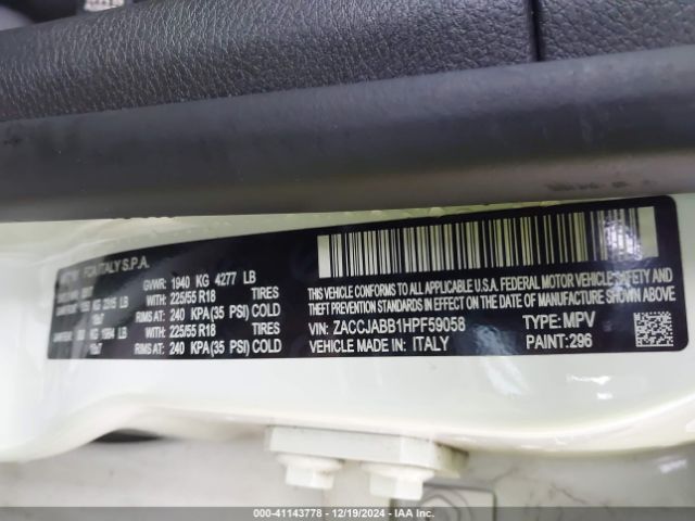 ZACCJABB1HPF59058 Jeep Renegade Latitude Fwd