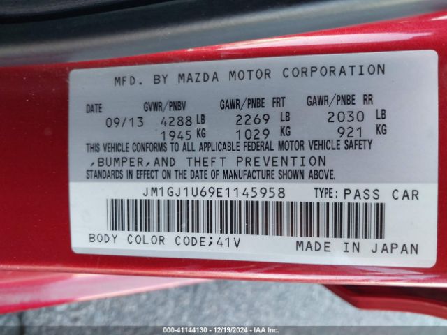 JM1GJ1U69E1145958 Mazda Mazda6 I Sport