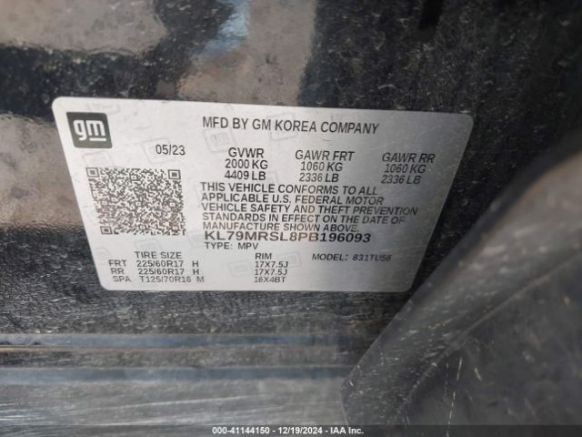 KL79MRSL8PB196093 Chevrolet Trailblazer Awd Lt