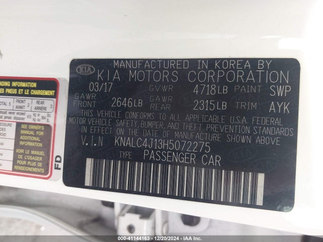 KNALC4J13H5072275 KIA Cadenza Technology