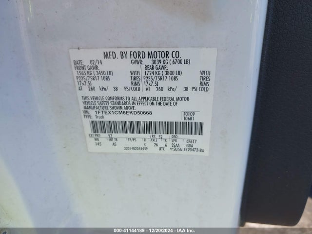 Ford F-150 Xl 2014 1FTEX1CM6EKD50668 Image 9
