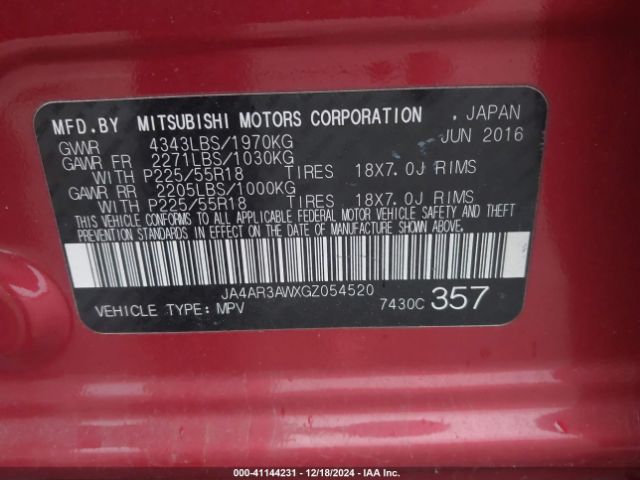 2016 MITSUBISHI OUTLANDER SPORT JA4AR3AWXGZ054520 Photo 8