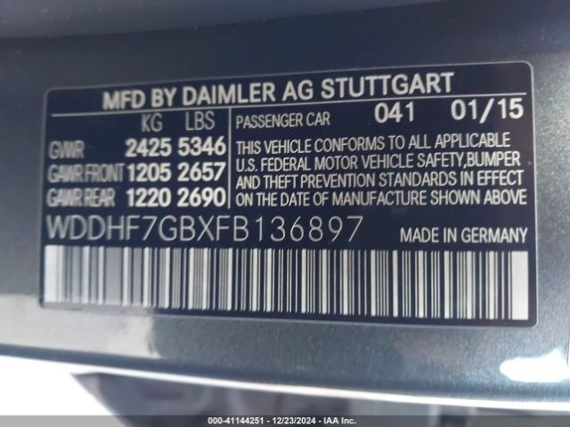 WDDHF7GBXFB136897 Mercedes-Benz E 63 Amg S 4matic