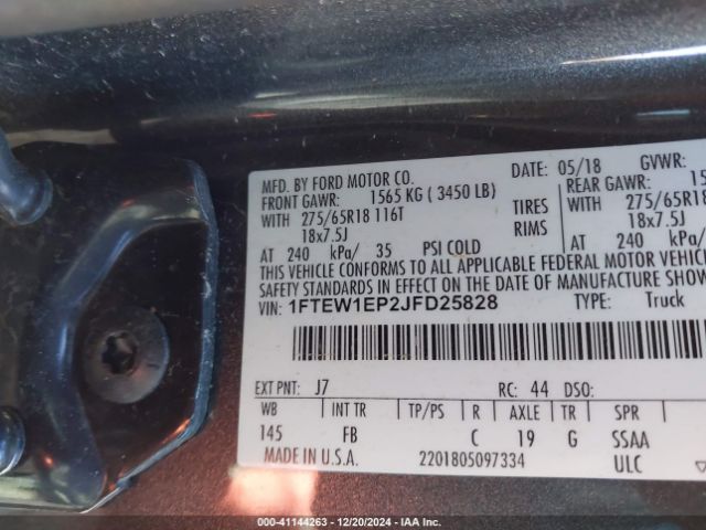 1FTEW1EP2JFD25828 Ford F-150 Xlt