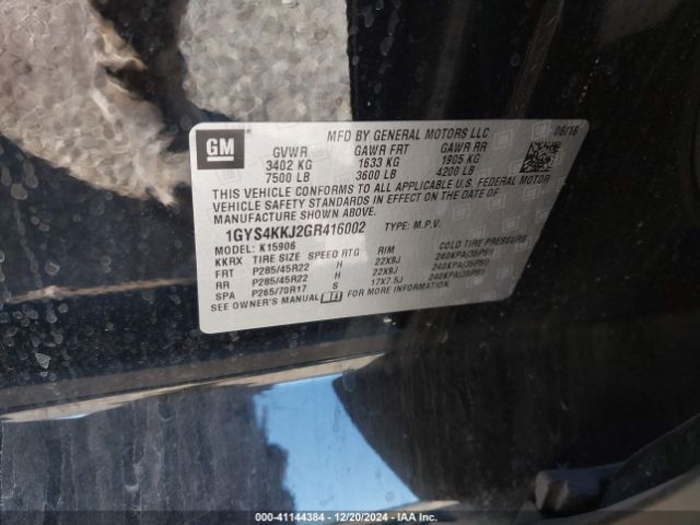 1GYS4KKJ2GR416002 Cadillac Escalade Esv Platinum