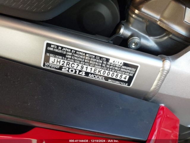 2014 HONDA VFR800 JH2RC7911EK000854 Photo 9