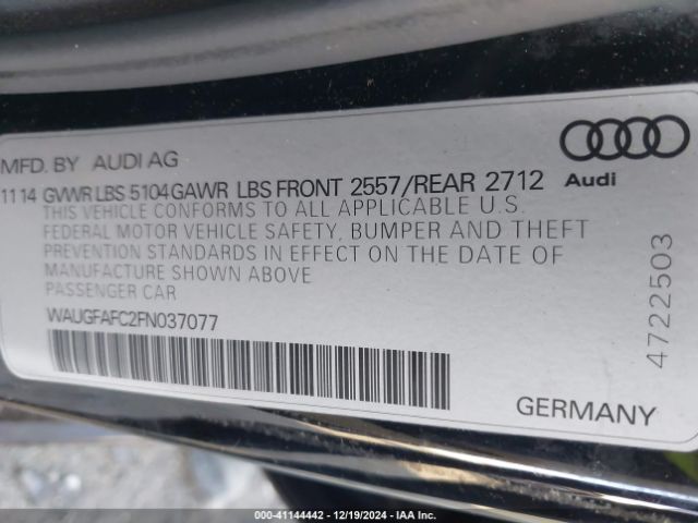 WAUGFAFC2FN037077 Audi A6 2.0t Premium