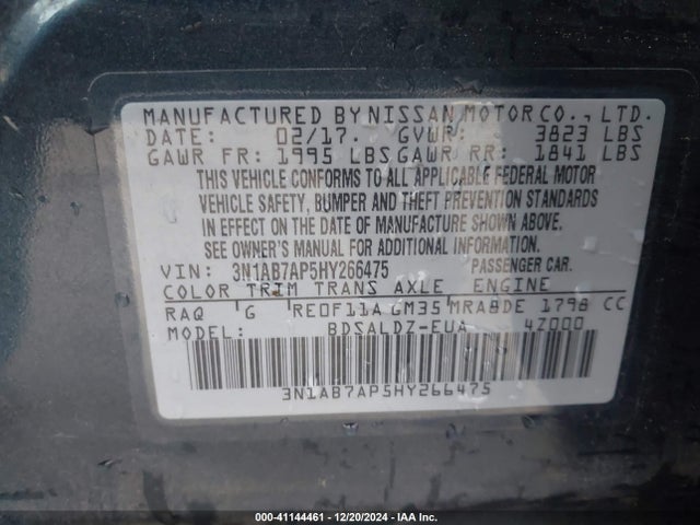 Nissan SENTRA SV 2017 3N1AB7AP5HY266475 Image 9