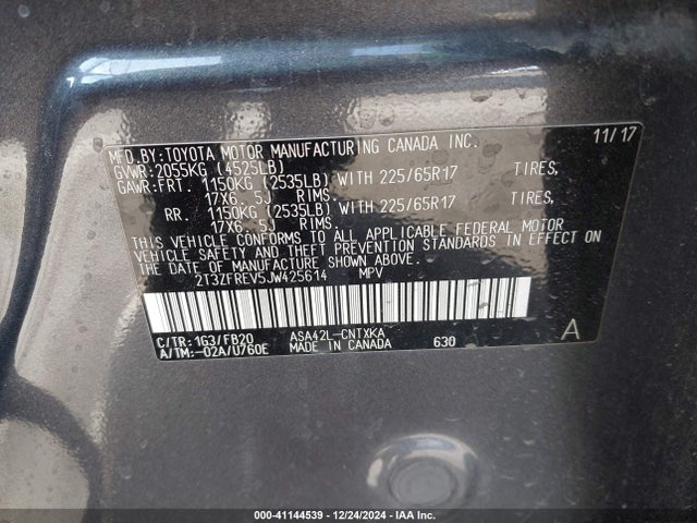 Toyota RAV4 LE 2018 2T3ZFREV5JW425614 Image 9