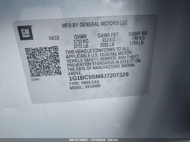 1G1BC5SM8J7207329 Chevrolet Cruze Ls Auto