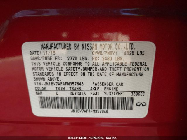 JN1BV7AP4FM357846 Infiniti Q50 Premium