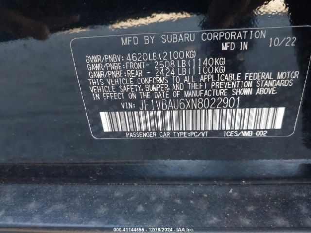 JF1VBAU6XN8022901 Subaru WRX GT