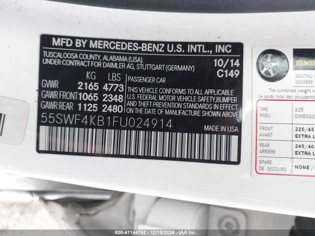 55SWF4KB1FU024914 Mercedes-Benz C 300 4matic/luxury 4matic/sport 4matic