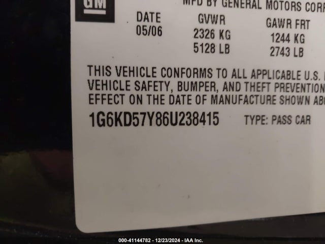 2006 CADILLAC DTS 1G6KD57Y86U238415 Photo 8
