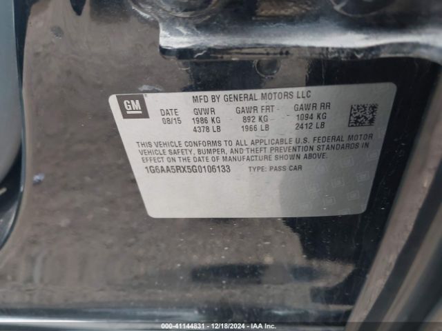 1G6AA5RX5G0106133 Cadillac Ats Standard