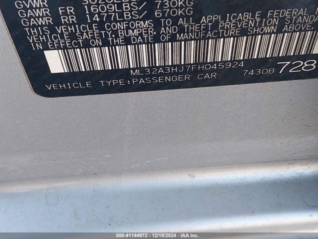 2015 MITSUBISHI MIRAGE ML32A3HJ7FH045924 Photo 8