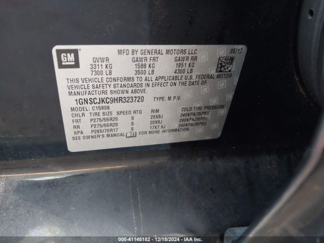 1GNSCJKC9HR323720 Chevrolet Suburban Premier