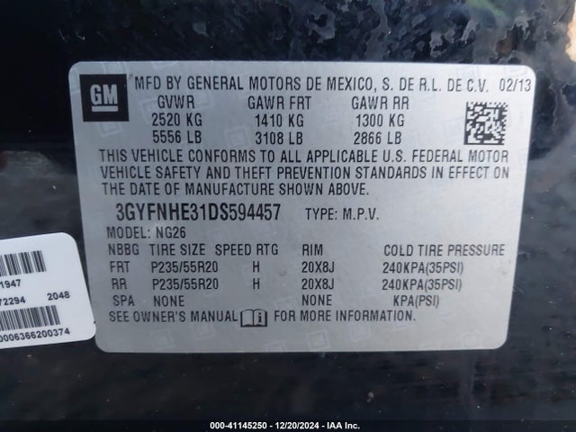 2013 CADILLAC SRX 3GYFNHE31DS594457 Photo 8