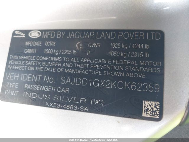 SAJDD1GX2KCK62359 Jaguar F-type P300