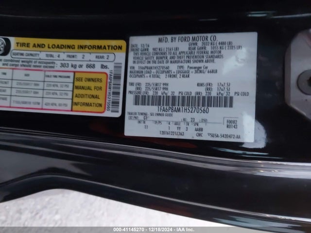Ford Mustang V6 2017 1FA6P8AM1H5270560 Image 9