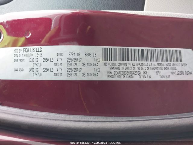 2C4RC1BG8HR642160 Chrysler Pacifica Touring-l
