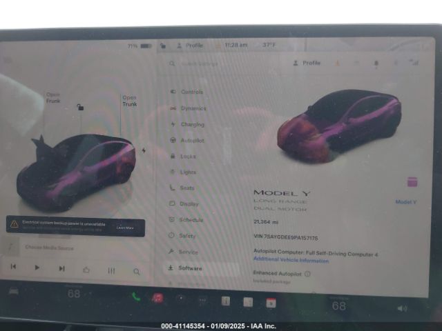 7SAYGDEE9PA157175 Tesla Model Y Awd/long Range Dual Motor All-wheel Drive