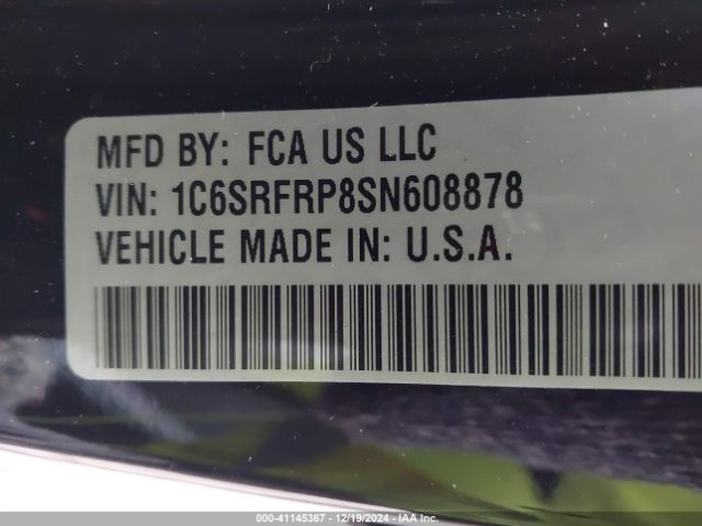 1C6SRFRP8SN608878 RAM 1500 Laramie  4x4 6'4 Box