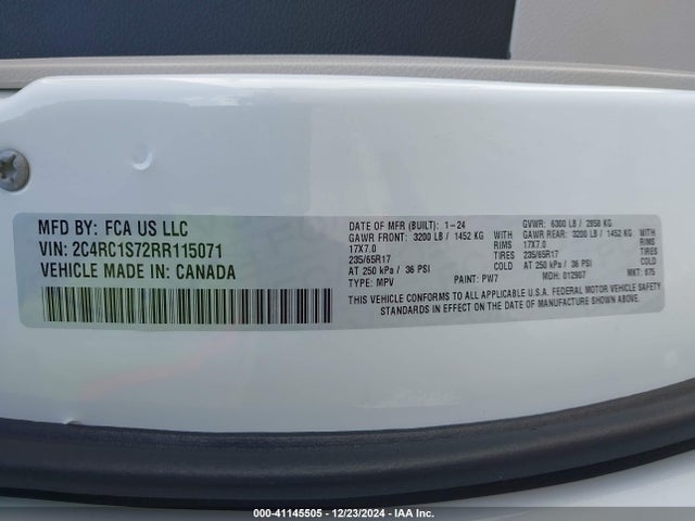 Chrysler Pacifica Hybrid Select 2024 2C4RC1S72RR115071 Image 9