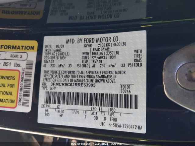 2024 FORD BRONCO SPORT 3FMCR9C62RRE63905 Photo 8