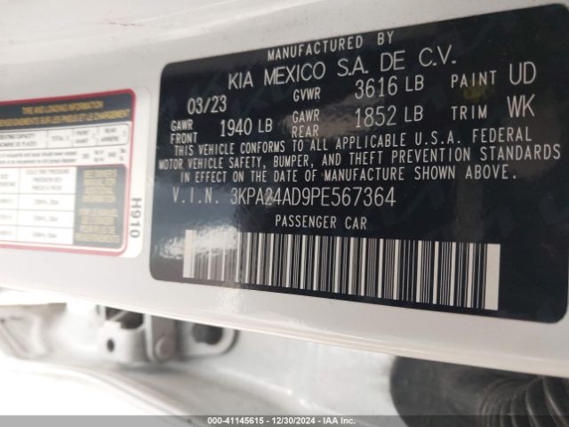 3KPA24AD9PE567364 KIA RIO S